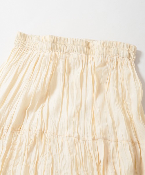 Crisp yours（クリスプユアーズ）の「【WEB限定】ワッシャープリーツティアードスカート（スカート・レディース・ブラック/アイボリー・FREE）」の15枚目の写真