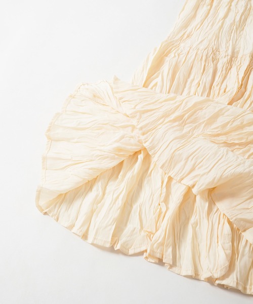 Crisp yours（クリスプユアーズ）の「【WEB限定】ワッシャープリーツティアードスカート（スカート・レディース・ブラック/アイボリー・FREE）」の17枚目の写真