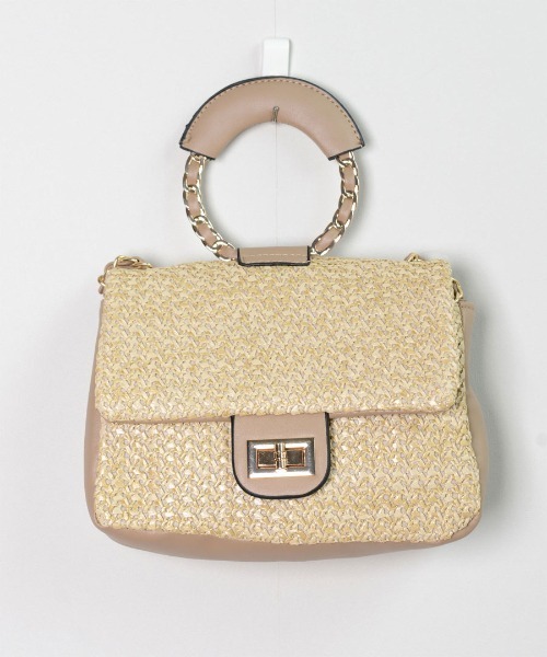 shopnikoniko(ショップニコニコ)の「ペーパー バッグ 2way(かごバッグ・レディース・ブラック/アイボリー/ベージュ/ブラウン・フリー)」の18枚目の写真