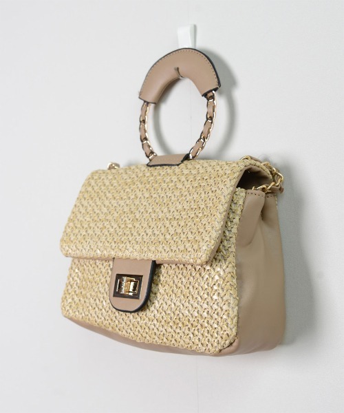 shopnikoniko(ショップニコニコ)の「ペーパー バッグ 2way(かごバッグ・レディース・ブラック/アイボリー/ベージュ/ブラウン・フリー)」の19枚目の写真