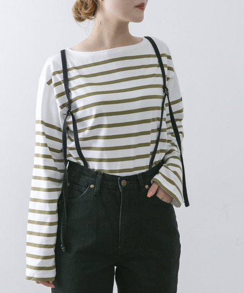 URBAN RESEARCH ROSSO WOMEN（アーバンリサーチ　ロッソ）の「『別注』Le minor×ROSSO　オリジナルパネルボーダープルオーバー（Tシャツ/カットソー・レディース・カーキ/ブラウン系その他/スミクロ・-）」の10枚目の写真