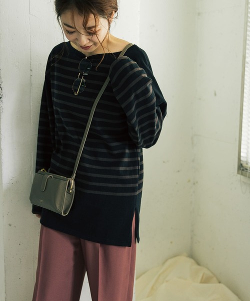 URBAN RESEARCH ROSSO WOMEN（アーバンリサーチ　ロッソ）の「『別注』Le minor×ROSSO　オリジナルパネルボーダープルオーバー（Tシャツ/カットソー・レディース・カーキ/ブラウン系その他/スミクロ・-）」の18枚目の写真