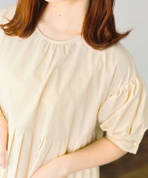 nemne store(ネンネストア)の「プリーツ切替チュニックブラウス(チュニック・レディース・ブラック/ベージュ/オフホワイト/ミント・フリー)」の12枚目の写真