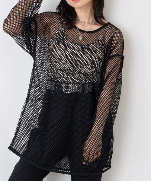 WEGO（ウィゴー）の「WEGO/ビックメッシュロンT（Tシャツ/カットソー・レディース・ホワイト/ブラック・FREE）」の14枚目の写真