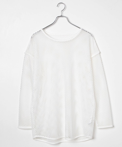 WEGO（ウィゴー）の「WEGO/ビックメッシュロンT（Tシャツ/カットソー・レディース・ホワイト/ブラック・FREE）」の20枚目の写真