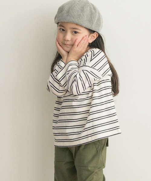 URBAN RESEARCH DOORS(アーバンリサーチドアーズ)の「ランダムボーダーBIGカットソー(KIDS)(Tシャツ/カットソー・キッズ・ブラック/ブルー系その他・90/120/105/135)」の2枚目の写真