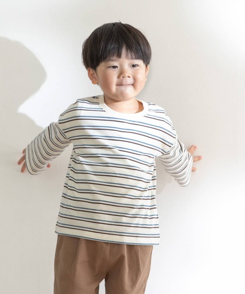 URBAN RESEARCH DOORS(アーバンリサーチドアーズ)の「ランダムボーダーBIGカットソー(KIDS)(Tシャツ/カットソー・キッズ・ブラック/ブルー系その他・90/120/105/135)」の12枚目の写真