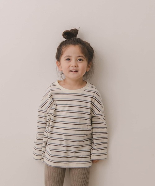 URBAN RESEARCH DOORS(アーバンリサーチドアーズ)の「ランダムボーダーBIGカットソー(KIDS)(Tシャツ/カットソー・キッズ・ブラック/ブルー系その他・90/120/105/135)」の3枚目の写真