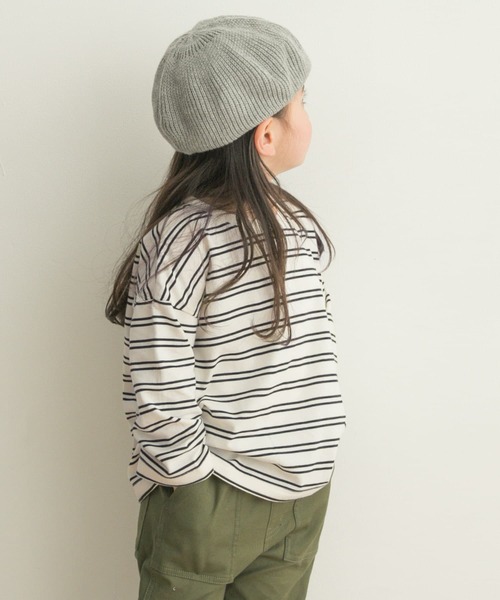 URBAN RESEARCH DOORS(アーバンリサーチドアーズ)の「ランダムボーダーBIGカットソー(KIDS)(Tシャツ/カットソー・キッズ・ブラック/ブルー系その他・90/120/105/135)」の4枚目の写真