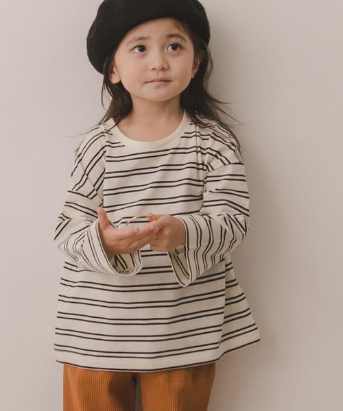 URBAN RESEARCH DOORS(アーバンリサーチドアーズ)の「ランダムボーダーBIGカットソー(KIDS)(Tシャツ/カットソー・キッズ・ブラック/ブルー系その他・90/120/105/135)」の5枚目の写真