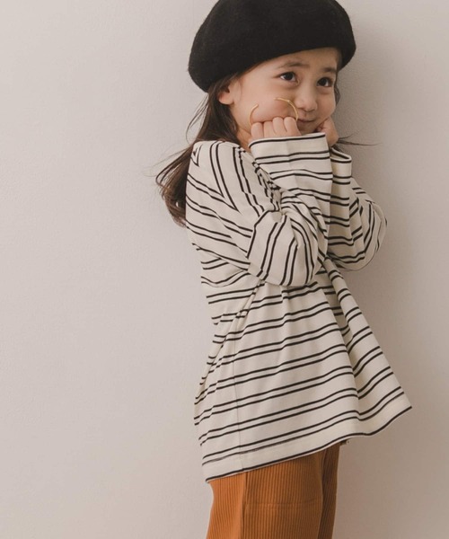 URBAN RESEARCH DOORS(アーバンリサーチドアーズ)の「ランダムボーダーBIGカットソー(KIDS)(Tシャツ/カットソー・キッズ・ブラック/ブルー系その他・90/120/105/135)」の11枚目の写真