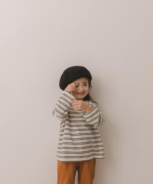 URBAN RESEARCH DOORS(アーバンリサーチドアーズ)の「ランダムボーダーBIGカットソー(KIDS)(Tシャツ/カットソー・キッズ・ブラック/ブルー系その他・90/120/105/135)」の8枚目の写真