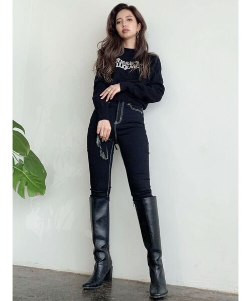 GYDA（ジェイダ）の「JESUS LOOKS LIKE ME ニットTOPS（ニット/セーター・レディース・ブラック/ベージュ/アイボリー・FREE）」の10枚目の写真