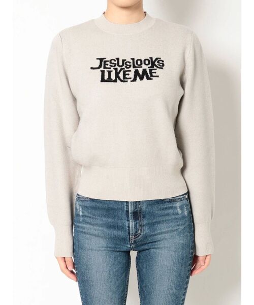 GYDA（ジェイダ）の「JESUS LOOKS LIKE ME ニットTOPS（ニット/セーター・レディース・ブラック/ベージュ/アイボリー・FREE）」の14枚目の写真