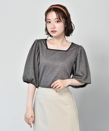 RETRO GIRL | 柄パイピングパフTee(Tシャツ/カットソー)