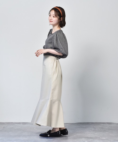 RETRO GIRL（レトロガール）の「柄パイピングパフTee（Tシャツ/カットソー・レディース・ブラック系その他/グレー系その他/オレンジ系その他・FREE）」の4枚目の写真