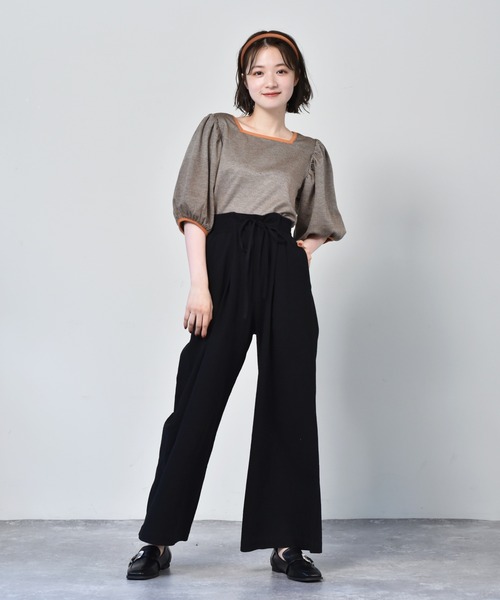 RETRO GIRL（レトロガール）の「柄パイピングパフTee（Tシャツ/カットソー・レディース・ブラック系その他/グレー系その他/オレンジ系その他・FREE）」の14枚目の写真