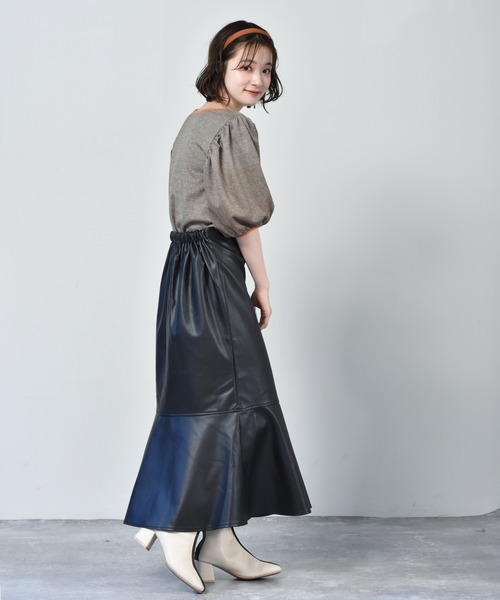 RETRO GIRL（レトロガール）の「柄パイピングパフTee（Tシャツ/カットソー・レディース・ブラック系その他/グレー系その他/オレンジ系その他・FREE）」の8枚目の写真