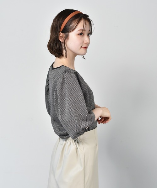 RETRO GIRL（レトロガール）の「柄パイピングパフTee（Tシャツ/カットソー・レディース・ブラック系その他/グレー系その他/オレンジ系その他・FREE）」の5枚目の写真