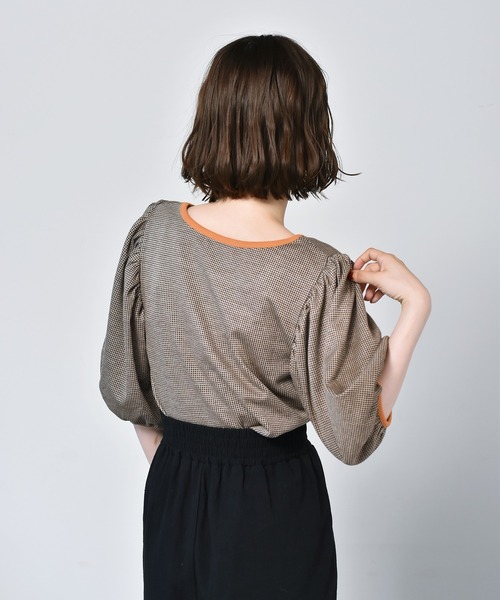 RETRO GIRL（レトロガール）の「柄パイピングパフTee（Tシャツ/カットソー・レディース・ブラック系その他/グレー系その他/オレンジ系その他・FREE）」の15枚目の写真