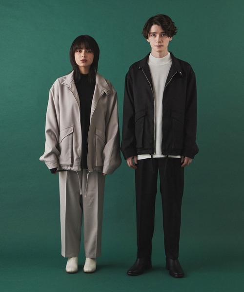 LUCY（ルーシー）の「LUCY/LOOSE STAND NECK BLOUSON（ブルゾン・メンズ・ブラック/グレイッシュベージュ・MEDIUM/LARGE）」の3枚目の写真