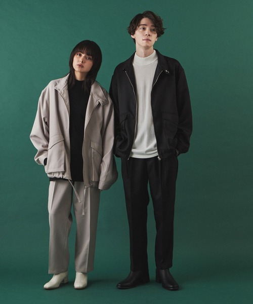 LUCY（ルーシー）の「LUCY/LOOSE STAND NECK BLOUSON（ブルゾン・メンズ・ブラック/グレイッシュベージュ・MEDIUM/LARGE）」の4枚目の写真