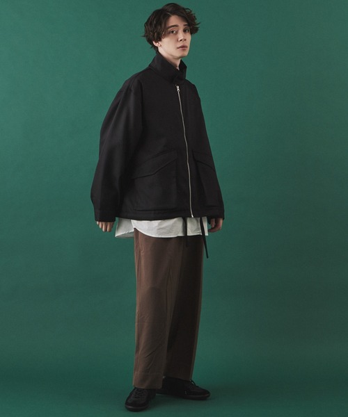 LUCY（ルーシー）の「LUCY/LOOSE STAND NECK BLOUSON（ブルゾン・メンズ・ブラック/グレイッシュベージュ・MEDIUM/LARGE）」の9枚目の写真