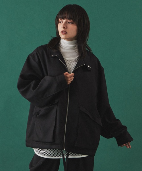 LUCY（ルーシー）の「LUCY/LOOSE STAND NECK BLOUSON（ブルゾン・メンズ・ブラック/グレイッシュベージュ・MEDIUM/LARGE）」の15枚目の写真
