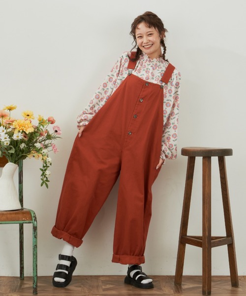 MERLOT(メルロー)の「バルーンカバーオール(サロペット/オーバーオール・レディース・カーキ/オレンジ/ブラック・FREE)」の3枚目の写真