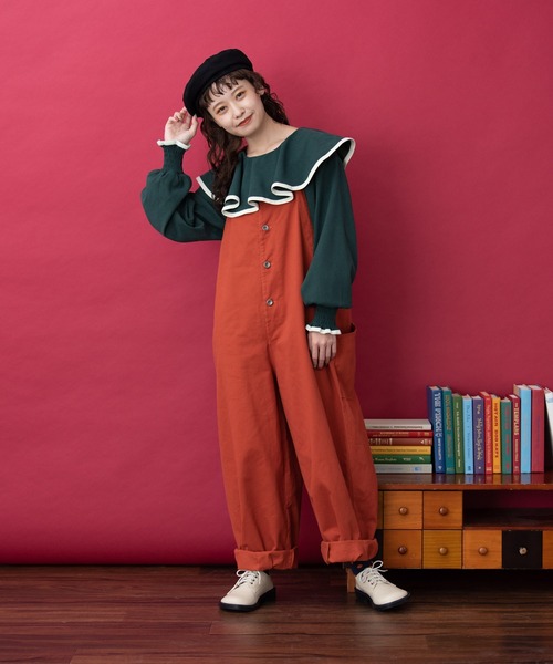 MERLOT(メルロー)の「バルーンカバーオール(サロペット/オーバーオール・レディース・カーキ/オレンジ/ブラック・FREE)」の18枚目の写真