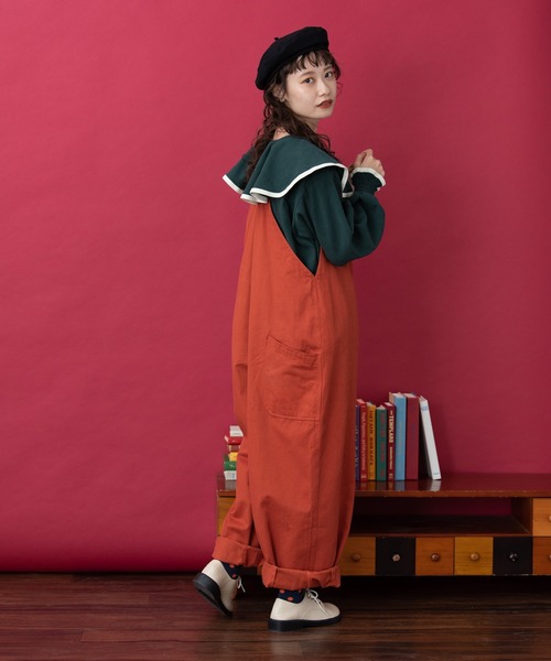 MERLOT(メルロー)の「バルーンカバーオール(サロペット/オーバーオール・レディース・カーキ/オレンジ/ブラック・FREE)」の8枚目の写真