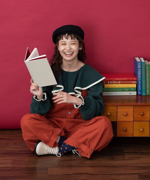 MERLOT(メルロー)の「バルーンカバーオール(サロペット/オーバーオール・レディース・カーキ/オレンジ/ブラック・FREE)」の14枚目の写真