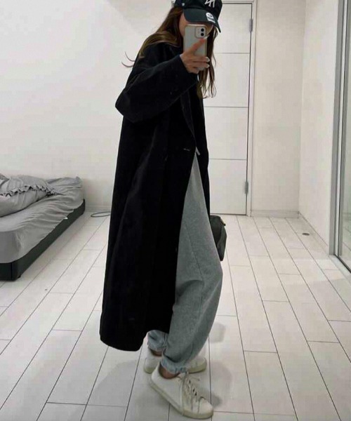 feepur(フェピュール)の「ロングチェスターコート(チェスターコート・レディース・アイボリー/ブラック/チャコールグレー/ブルーグレー/モカ・MEDIUM)」の3枚目の写真