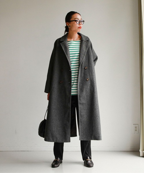 feepur(フェピュール)の「ロングチェスターコート(チェスターコート・レディース・アイボリー/ブラック/チャコールグレー/ブルーグレー/モカ・MEDIUM)」の8枚目の写真