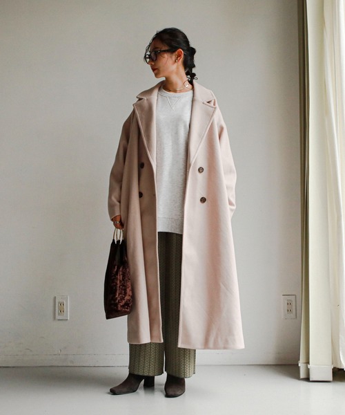 feepur(フェピュール)の「ロングチェスターコート(チェスターコート・レディース・アイボリー/ブラック/チャコールグレー/ブルーグレー/モカ・MEDIUM)」の15枚目の写真