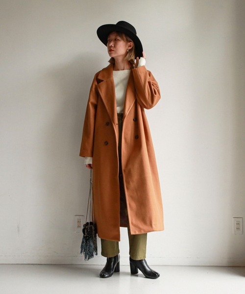 feepur(フェピュール)の「ロングチェスターコート(チェスターコート・レディース・アイボリー/ブラック/チャコールグレー/ブルーグレー/モカ・MEDIUM)」の13枚目の写真