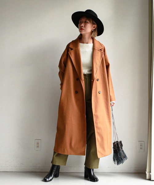 feepur(フェピュール)の「ロングチェスターコート(チェスターコート・レディース・アイボリー/ブラック/チャコールグレー/ブルーグレー/モカ・MEDIUM)」の22枚目の写真