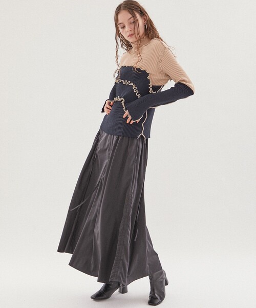 kotohayokozawa（コトハヨコザワ）の「【kotohayokozawa(コトハヨコザワ)】ハイネックリブニット KT21A-KN03（ニット/セーター・レディース・ピンク/グレー・FREE）」の8枚目の写真