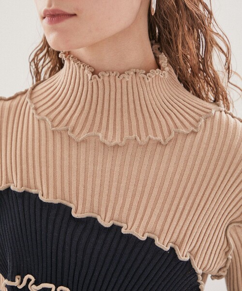 kotohayokozawa（コトハヨコザワ）の「【kotohayokozawa(コトハヨコザワ)】ハイネックリブニット KT21A-KN03（ニット/セーター・レディース・ピンク/グレー・FREE）」の14枚目の写真