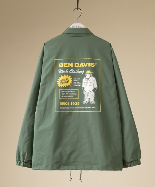 BEN DAVIS（ベンデイビス）の「【BENDAVIS／ベンデイビス】バックプリントコーチジャケット（ナイロンジャケット・メンズ・ベージュ/ネイビー/グリーン・M/L/XL）」の11枚目の写真