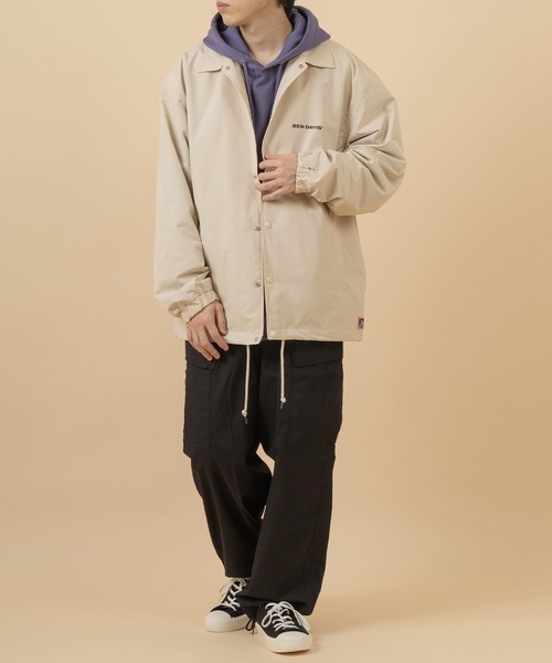 BEN DAVIS（ベンデイビス）の「【BENDAVIS／ベンデイビス】バックプリントコーチジャケット（ナイロンジャケット・メンズ・ベージュ/ネイビー/グリーン・M/L/XL）」の18枚目の写真