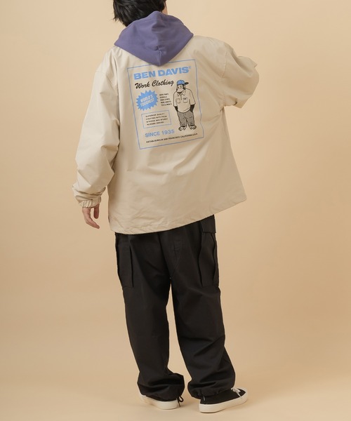BEN DAVIS（ベンデイビス）の「【BENDAVIS／ベンデイビス】バックプリントコーチジャケット（ナイロンジャケット・メンズ・ベージュ/ネイビー/グリーン・M/L/XL）」の17枚目の写真