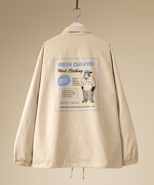 BEN DAVIS（ベンデイビス）の「【BENDAVIS／ベンデイビス】バックプリントコーチジャケット（ナイロンジャケット・メンズ・ベージュ/ネイビー/グリーン・M/L/XL）」の22枚目の写真