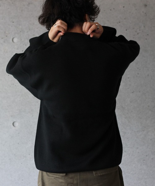 y/m by れぽすけ（イムバイレポスケ）の「ハイゲージモックネックニット（ニット/セーター・メンズ・ブラック/ベージュ/ブルー・MEDIUM/LARGE）」の22枚目の写真