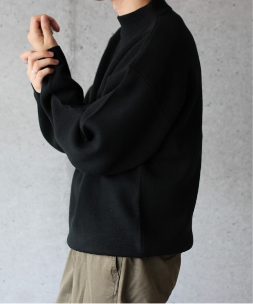 y/m by れぽすけ（イムバイレポスケ）の「ハイゲージモックネックニット（ニット/セーター・メンズ・ブラック/ベージュ/ブルー・MEDIUM/LARGE）」の18枚目の写真
