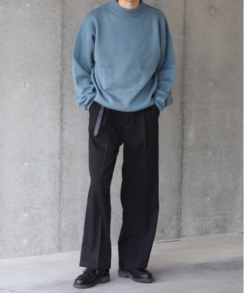 y/m by れぽすけ（イムバイレポスケ）の「ハイゲージモックネックニット（ニット/セーター・メンズ・ブラック/ベージュ/ブルー・MEDIUM/LARGE）」の16枚目の写真