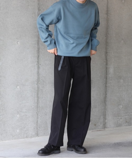 y/m by れぽすけ（イムバイレポスケ）の「ハイゲージモックネックニット（ニット/セーター・メンズ・ブラック/ベージュ/ブルー・MEDIUM/LARGE）」の20枚目の写真