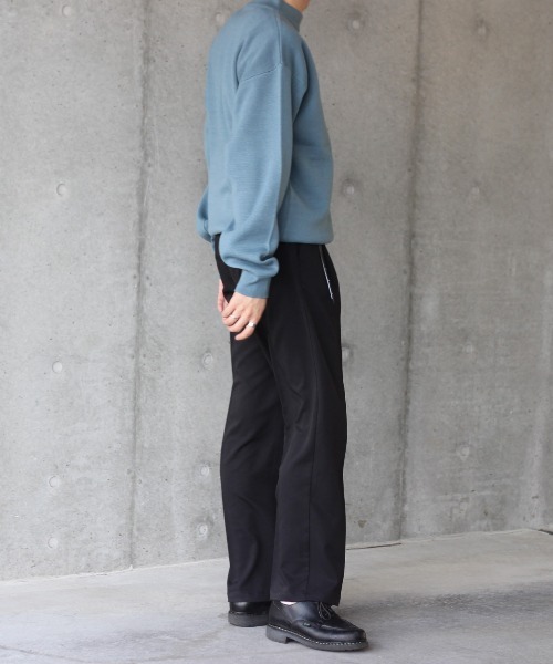 y/m by れぽすけ（イムバイレポスケ）の「ハイゲージモックネックニット（ニット/セーター・メンズ・ブラック/ベージュ/ブルー・MEDIUM/LARGE）」の6枚目の写真