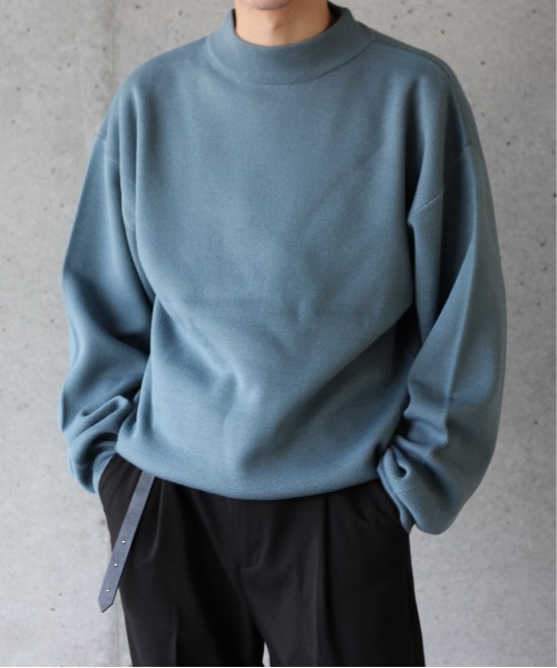 y/m by れぽすけ（イムバイレポスケ）の「ハイゲージモックネックニット（ニット/セーター・メンズ・ブラック/ベージュ/ブルー・MEDIUM/LARGE）」の10枚目の写真