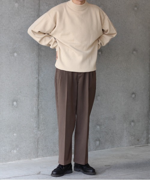 y/m by れぽすけ（イムバイレポスケ）の「ハイゲージモックネックニット（ニット/セーター・メンズ・ブラック/ベージュ/ブルー・MEDIUM/LARGE）」の7枚目の写真